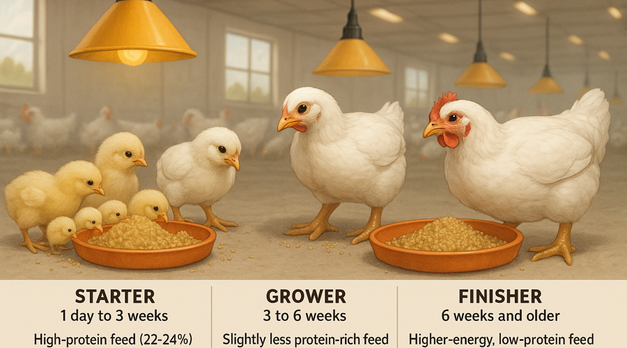 نحوه مصرف دان مرغ گوشتی