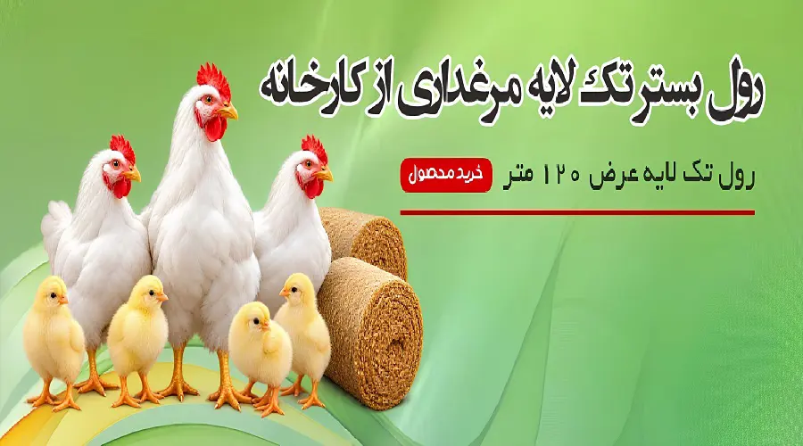 مرغابی رول بستر مرغداری را برای استفاده در سالن های پرورش طیور عرضه می کند. این محصول با عرض ۱.۲۰ متر و وزن ۵۰ کیلوگرم برای هر رول تولید می شود و برای استفاده در محیط پرورش مرغ گوشتی، بوقلمون، بلدرچین و شترمرغ کاربرد دارد.