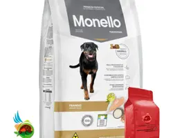 غذای خشک سگ بالغ تردیشنال مونلو با طعم مرغ Monello adult dogs traditional chicken وزن ۱ کیلوگرم (بسته بندی ملودی مهربانی)