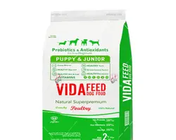 غذای خشک پاپی ویدا فید طعم مرغ و سبزیجات (۲ و ۱۰کیلویی) | VidaFEED Puppy and Junior with Poultry