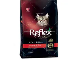 غذای خشک گربه بالغ رفلکس پلاس طعم بره و برنج (فله، ۱.۵ و ۱۵ کیلویی) | Reflex Plus Adult Cat Food with Lamb