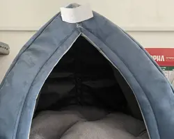 جای خواب مثلثی سگ و گربه برند لوکا پارچه مخمل 