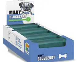 تشویقی سگ نوریش پت مدل استخوان دنتال شیری بلوبری Nourish pet milky blueberry طول ۲۰ سانتی متر تشویقی سگ نوریش پت مدل استخوان دنتال شیری بلوبری Nourish pet milky blueberry طول ۲۰ سانتی متر