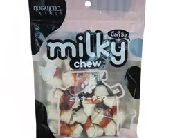 تشویقی گره ای دور گوشت سگ داگولیک Dogaholic | با طعم شیر | وزن ۱۴۰ گرم
